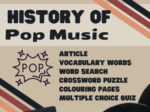 History of Pop Music - No Prep Emergency Sub Plans for Non Music Subs