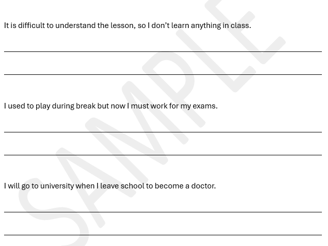 AQA 2026 GCSE French Translation Practice - School