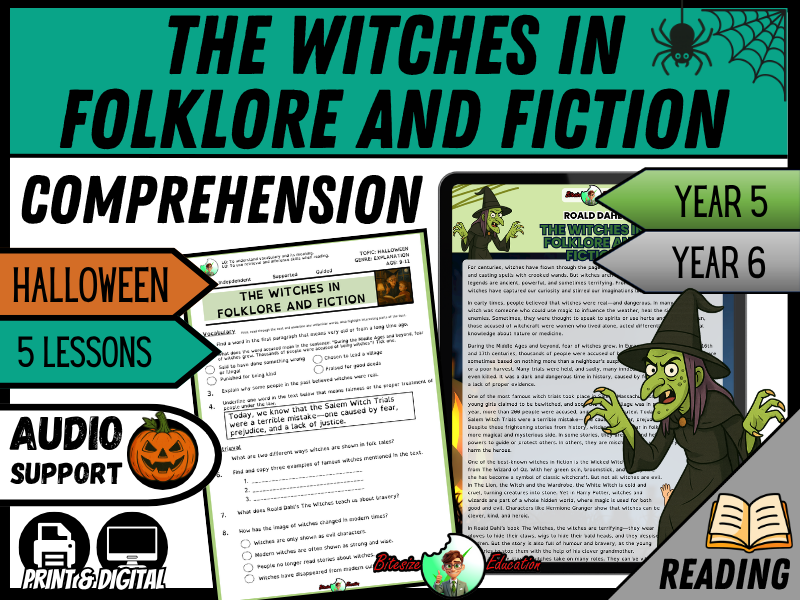The Witches in Folklore and Fiction | Halloween  | Reading Comprehension | Year 5/6