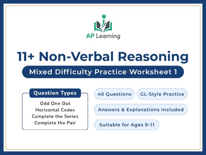 11 Plus Non-Verbal Reasoning Practice Worksheet