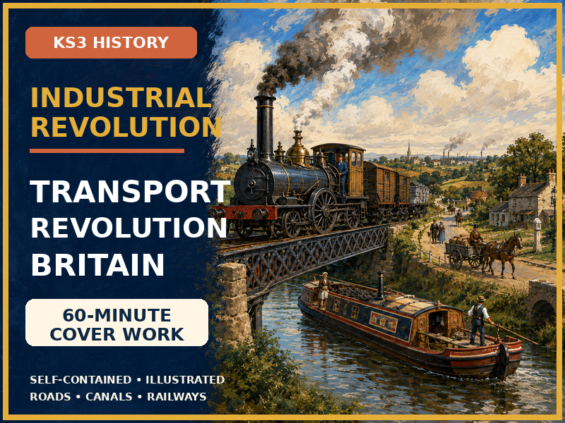 A complete, self-contained KS3 History cover lesson exploring how coal, iron and steam power transfo