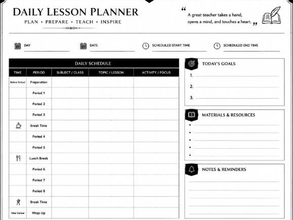 Teach • Inspire • Grow — Teacher Lesson Planner