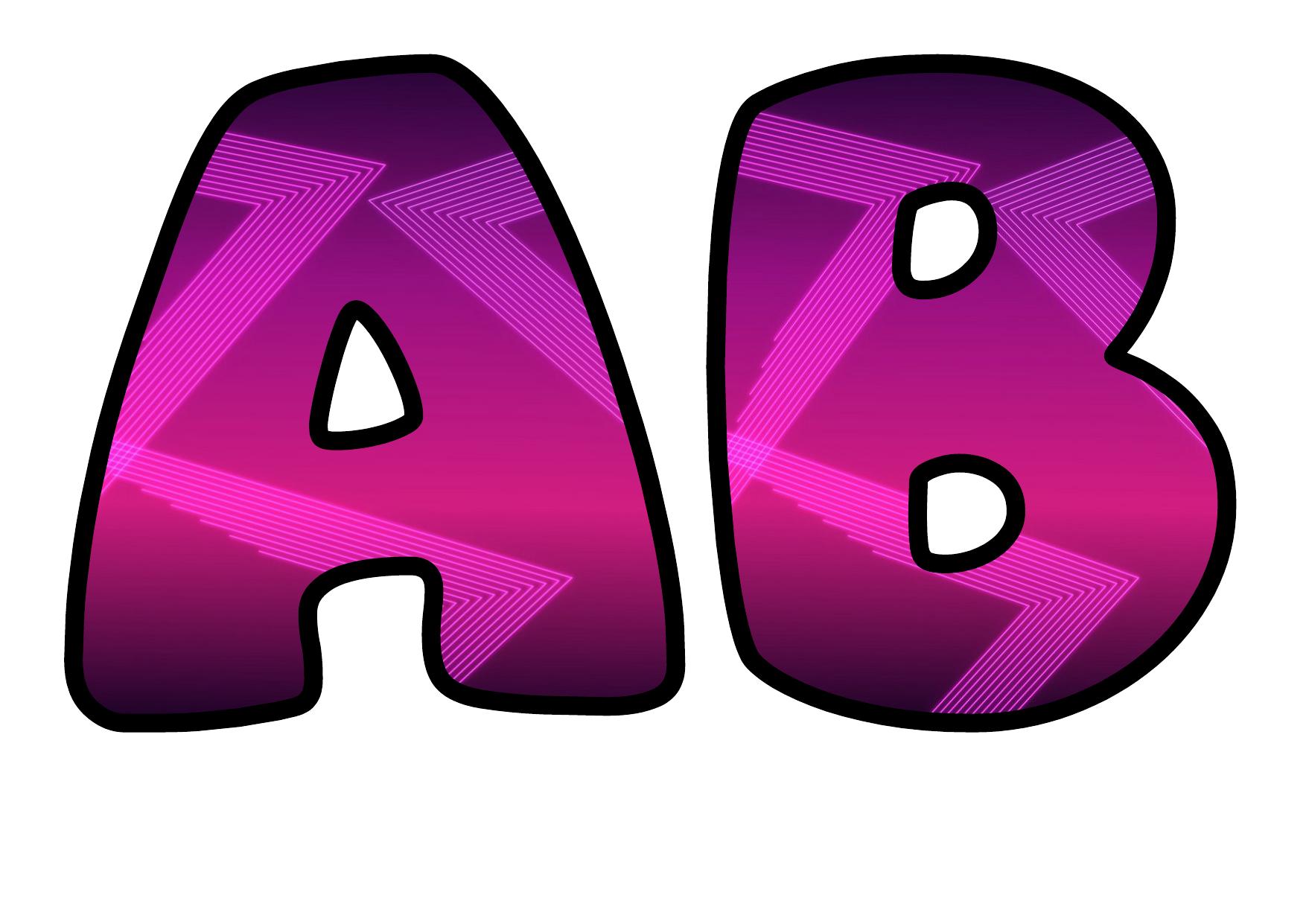 Neon Magenta Chevrons Themed Bubble Letters | Classroom Display ...
