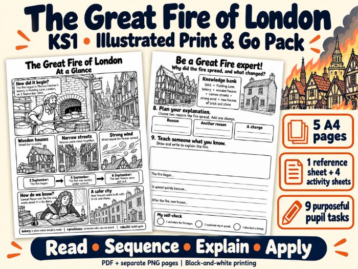 The Great Fire of London KS1 Printables