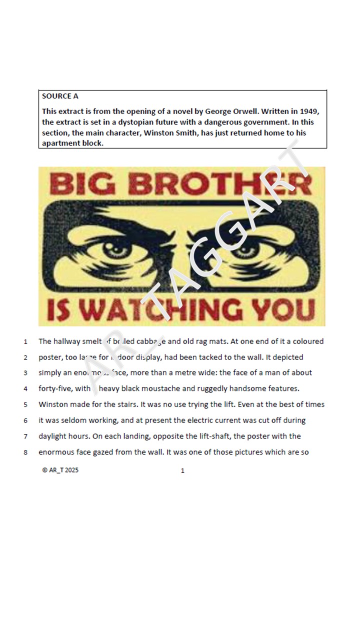 NEW AQA (2026) GCSE ENGLISH LANG Paper 1 + AO SA Grids + Q5