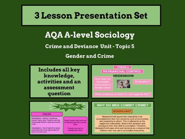 Gender and Crime - AQA A-level Sociology - Crime and Deviance Unit - Topic 5