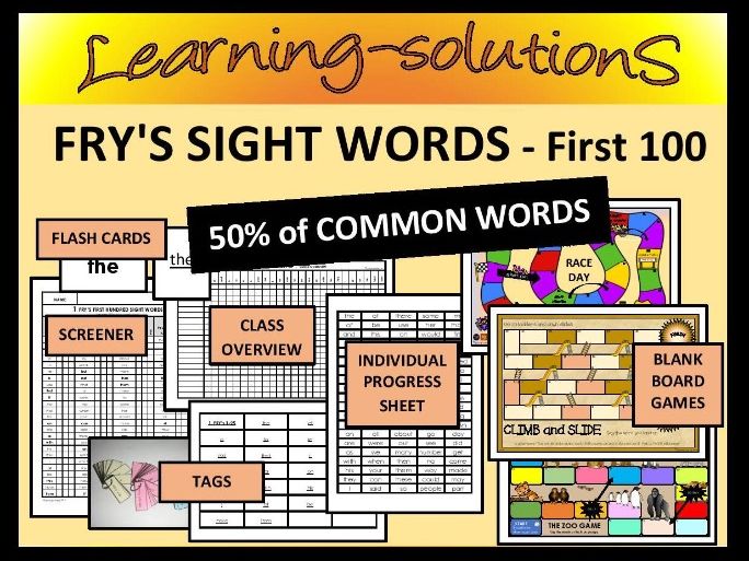 SIGHT WORDS  - FRY'S First 100  Words FREE