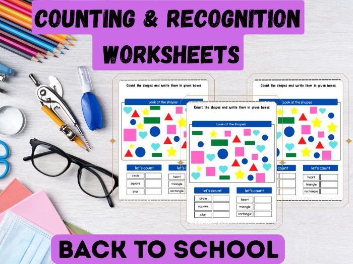 I Spy Shapes! Counting & Recognition Worksheets
