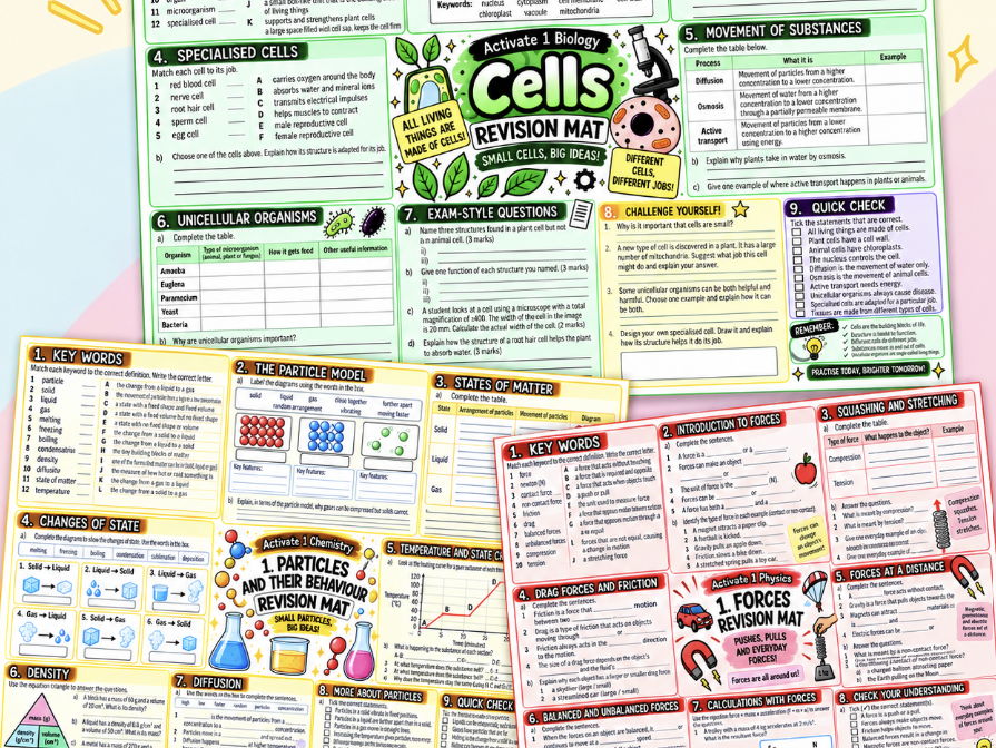 KS3 Activate 1 FULL BUNDLE Revision Mats