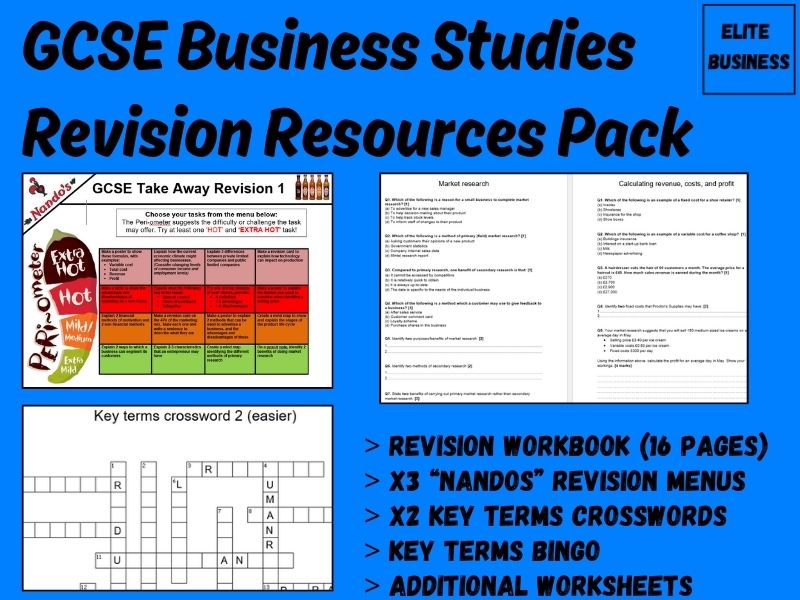 Business GCSE Various Revision Resources (free)