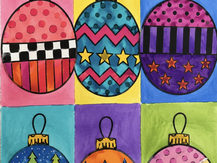 Andy Warhol Christmas Bauble Art Lesson | Pop Art Christmas Activity