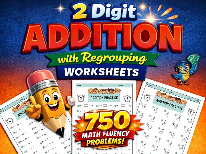 2 Digit Addition with Regrouping