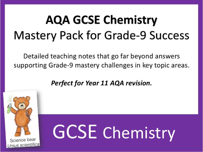 AQA GCSE Chemistry Grade 9 Stretch and Mastery Challenges x 15 with Comprehensive Teacher Notes