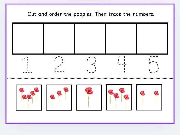 Poppy ordering numbers to 5