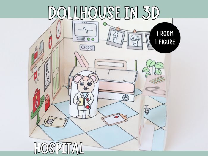 Dollhouse in 3D Craft - Hospital