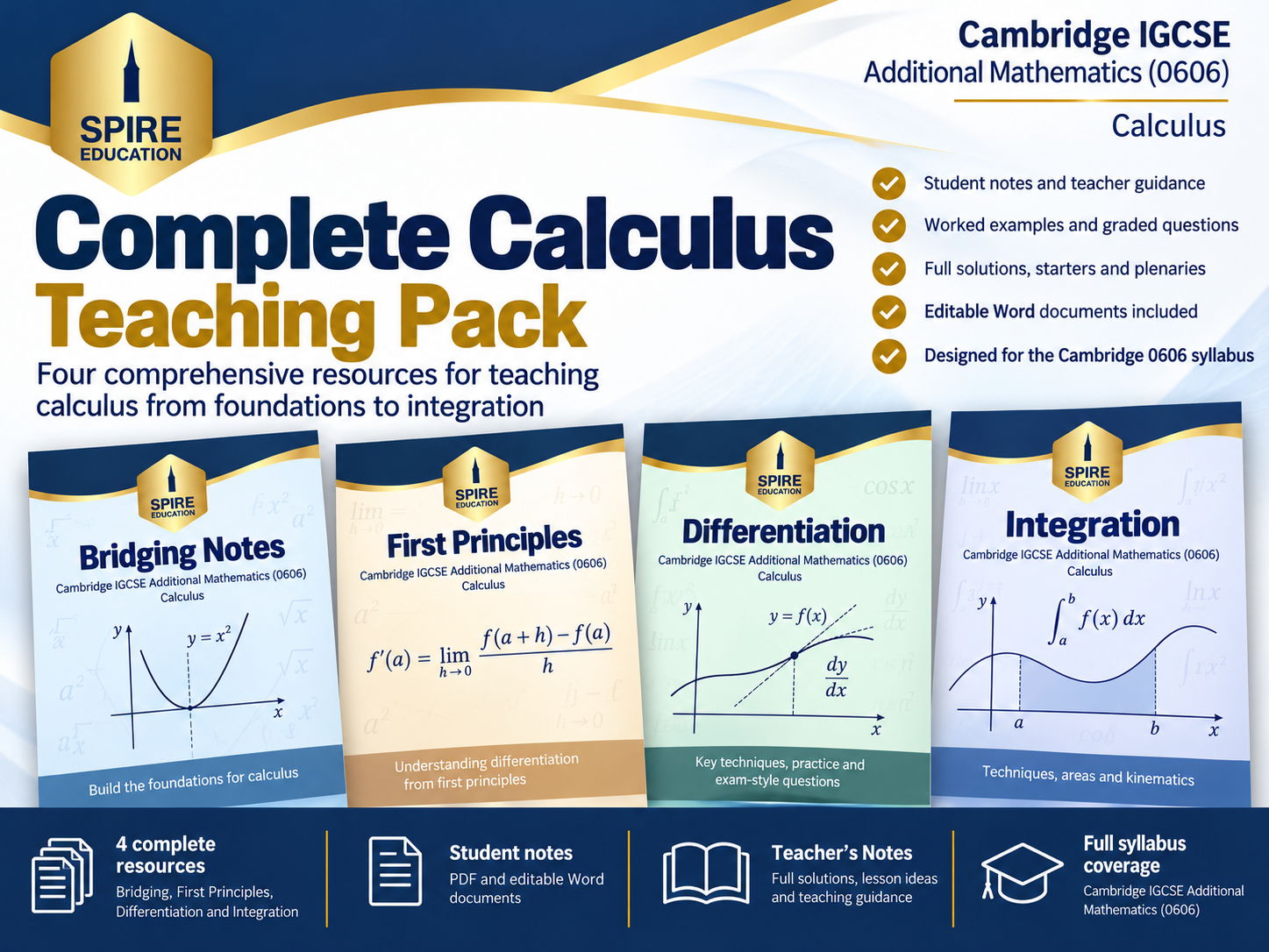 Complete Calculus Teaching Pack – Cambridge IGCSE Additional Mathematics (0606)