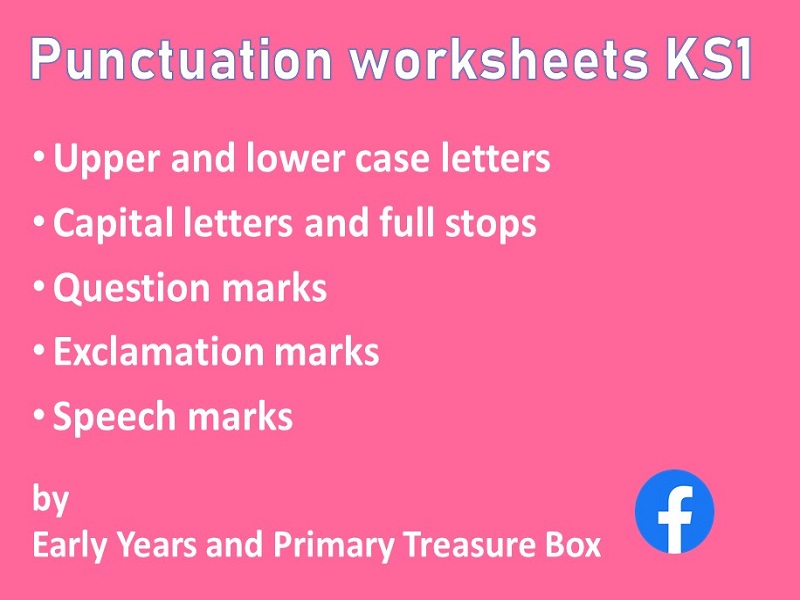 Literacy punctuation KS1 sentences worksheet resource set bundle