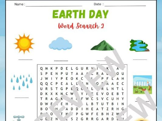 Earth Day Word Search Pack – 3 Printable Puzzles with Answer Key