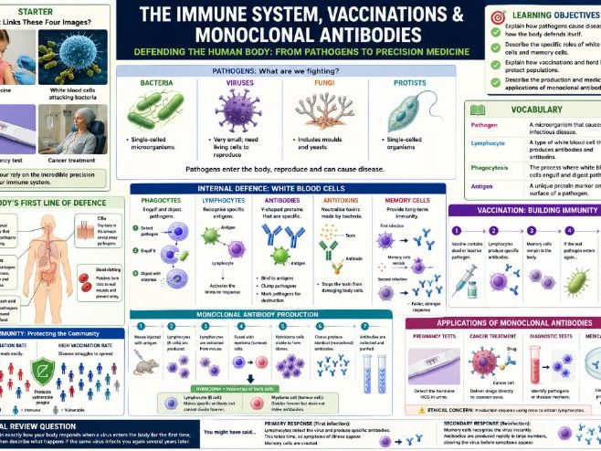 The Immune System, Vaccinations & Monoclonal Antibodies | GCSE Biology Lesson | AQA / Edexcel / OCR