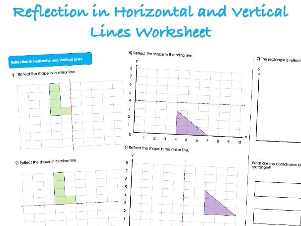 Position and Direction Worksheet - Reflection in Horizontal and Vertical Lines