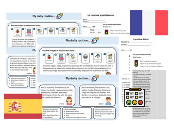 Daily Routine (French & Spanish) – Teaching & Assessment Package