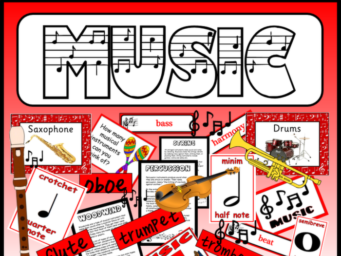 MUSIC -TEACHING RESOURCES RHYTHM RHYME DISPLAY EARLY YEARS KS1-2 MUSICAL NOTES