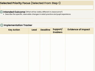 SEND Curriculum Implementation Action Planner Printable PDF