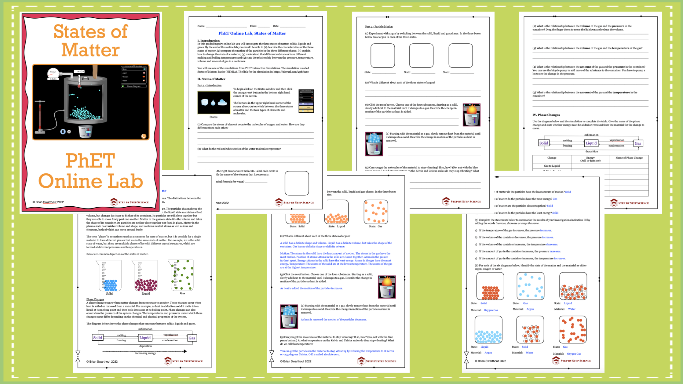PhET Simulation States Of Matter Teaching Resources