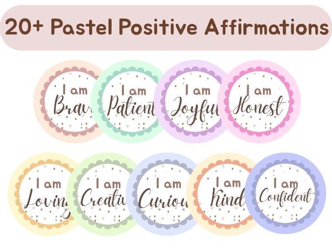 Editable Pastel Positive Affirmations | Rainbow Classroom Decor