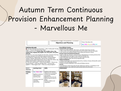 Autumn Term Continuous Provision Enhancement Planning - Marvellous Me