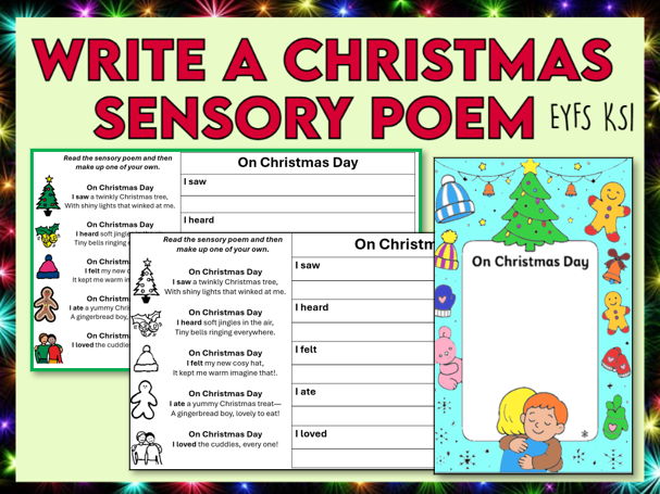 Write a Christmas Sensory Poem EYFS KS1