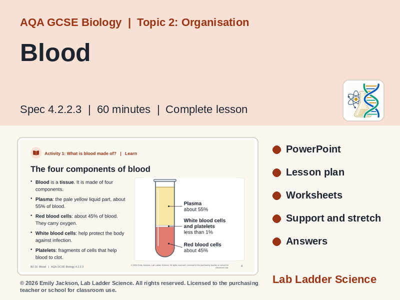 B2-10 Blood & Blood Cells: AQA GCSE Biology