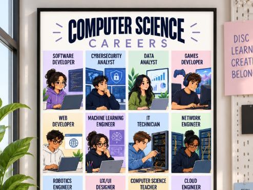 FREE Computer Science Careers Poster | 12 Computing & Technology Careers | A4 PDF