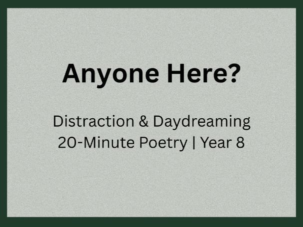 Poetry Starter: Metaphor & Inference | Screensaver Mode | Quick Write | Year 8 (KS3)