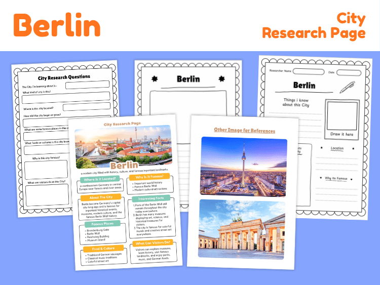 Berlin City Research Project | Germany Geography Worksheets