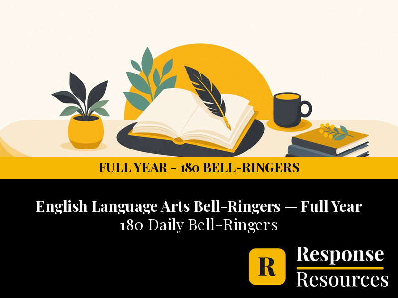 English Language Arts Bell Ringers FULL YEAR - 180 Warm-Ups (Grades 6-8)