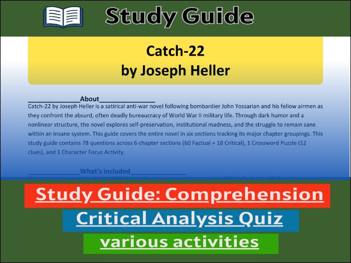 Study Guide for Catch-22 by Joseph Heller  & Comprehension ����Vlogt