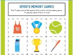 Sports Memory Game | Sports Day Pairs & Snap Game | PE Activity