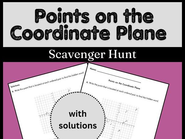 Points on the Coordinate Plane Scavenger Hunt