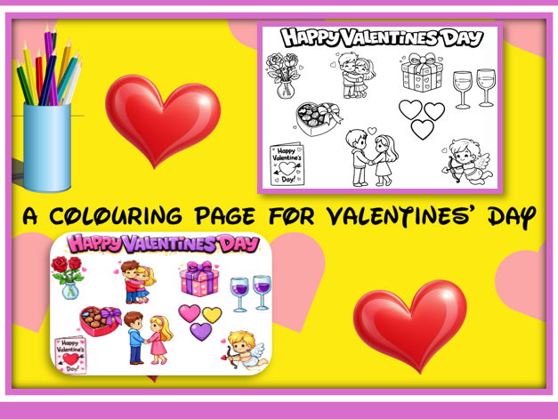 Valentine's Day Colouring Picture