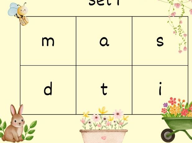 Phonics Set 1 Single Sounds Bingo Cards