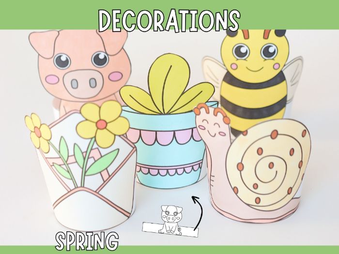 Standing Spring Decorations - Printable Craft for Kids