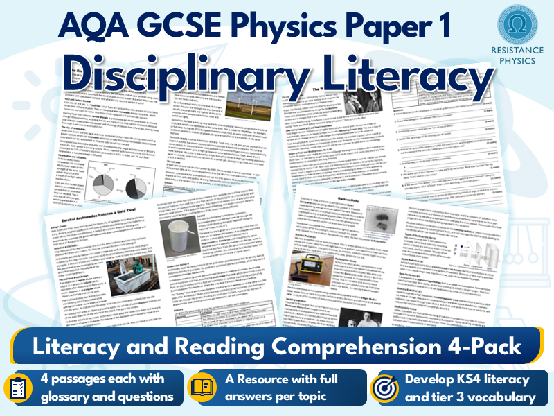 GCSE Physics Paper 1 - KS4 Disciplinary Literacy for Science 4-Pack