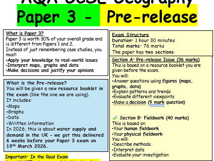 AQA GCSE Geography Pre-release 2026 Workbooklet