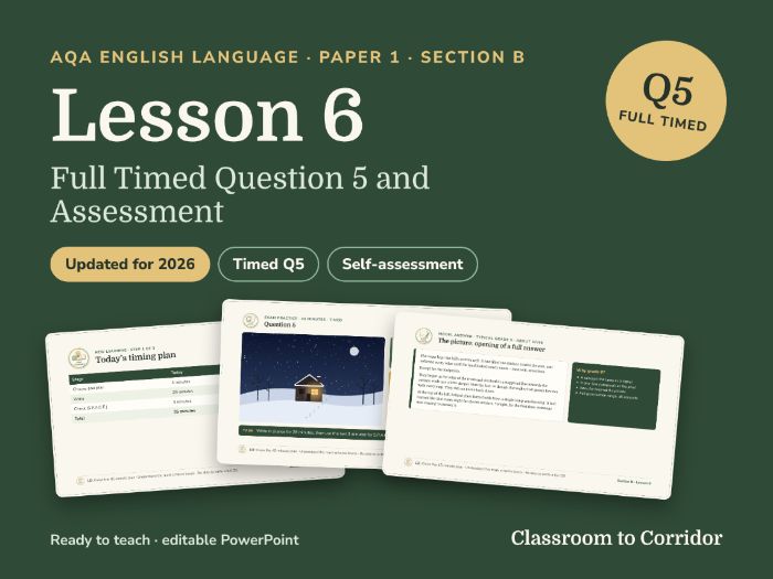 AQA GCSE English Language Paper 1 Question 5 Mock Lesson – Full Timed Writing and Self-Assessment (2