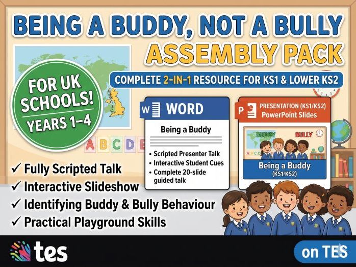 Being a Buddy, Not a Bully Assembly: Mission Kindness (KS1 & Lower KS2)