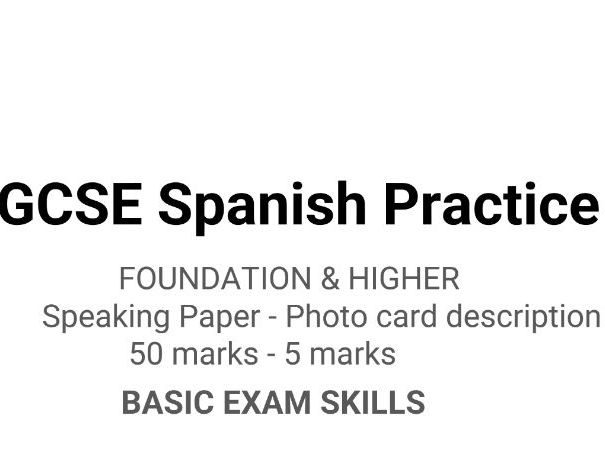 Speaking Photo card - Basic Exam skills  - NEW  GCSE Spanish Practice FREE SAMPLE