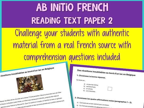 IB French Ab Initio Reading: Expériences - Holidays | Reading | Exam Prep