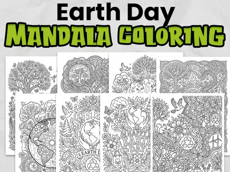 Earth Day Colouring Pages | Mindfulness & Environmental Activity | KS1–KS2