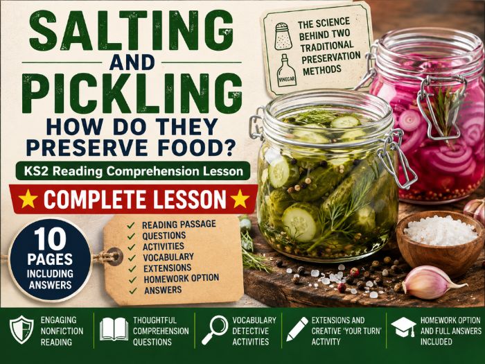 How Do Salting and Pickling Preserve Food? | KS2 Reading Comprehension | Science